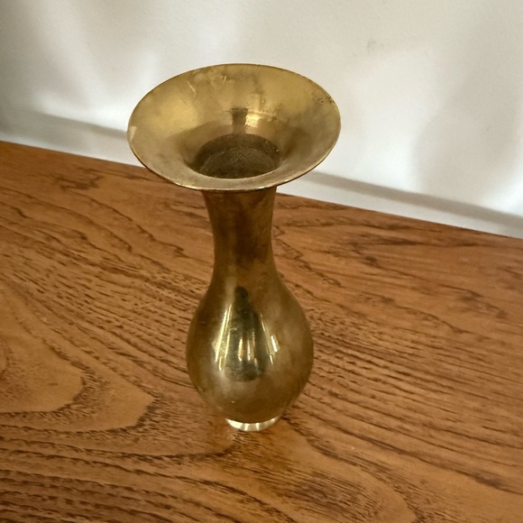 Vintage Solid Brass 6.5” Bud Vase Gold - Picture 3 of 8